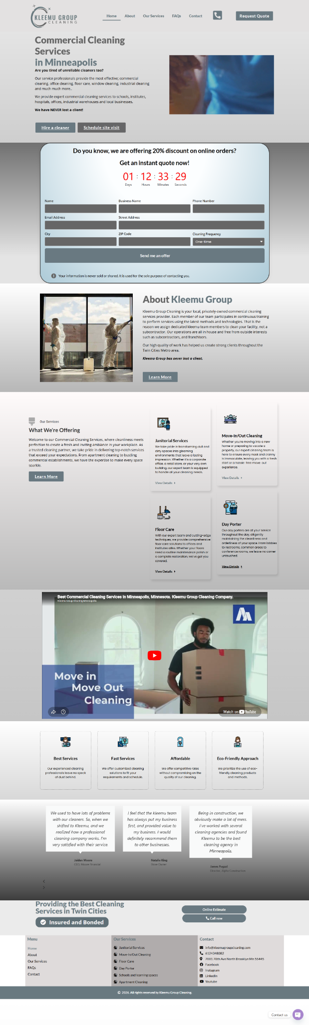Kleemu homepage screenshot